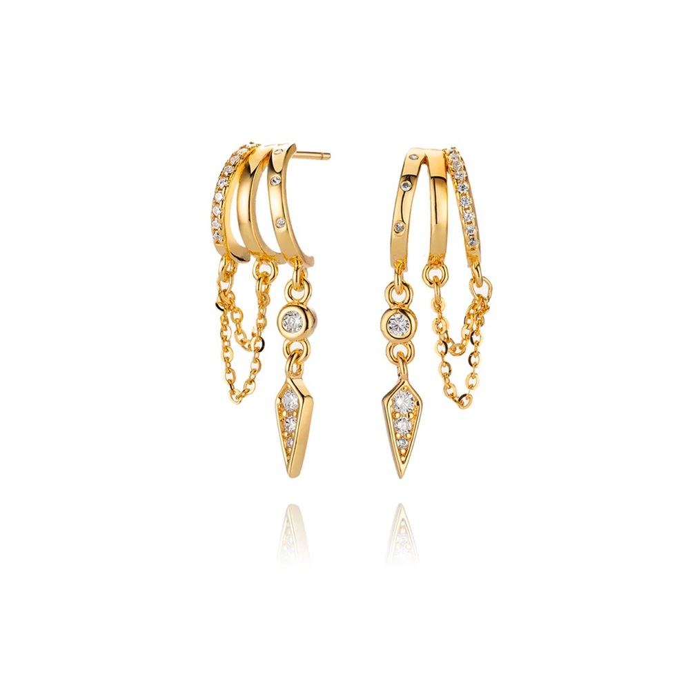 AARIA LONDON PALMA SPIKE CHARM EARRING - GOLD NIB